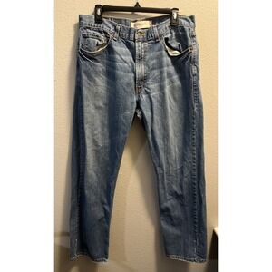 Levis 505 Jeans Mens 36x30 Blue Straight Regular Fit Denim Workwear